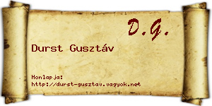 Durst Gusztáv névjegykártya