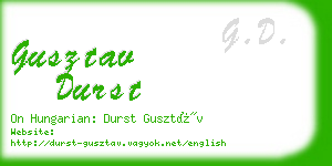 gusztav durst business card